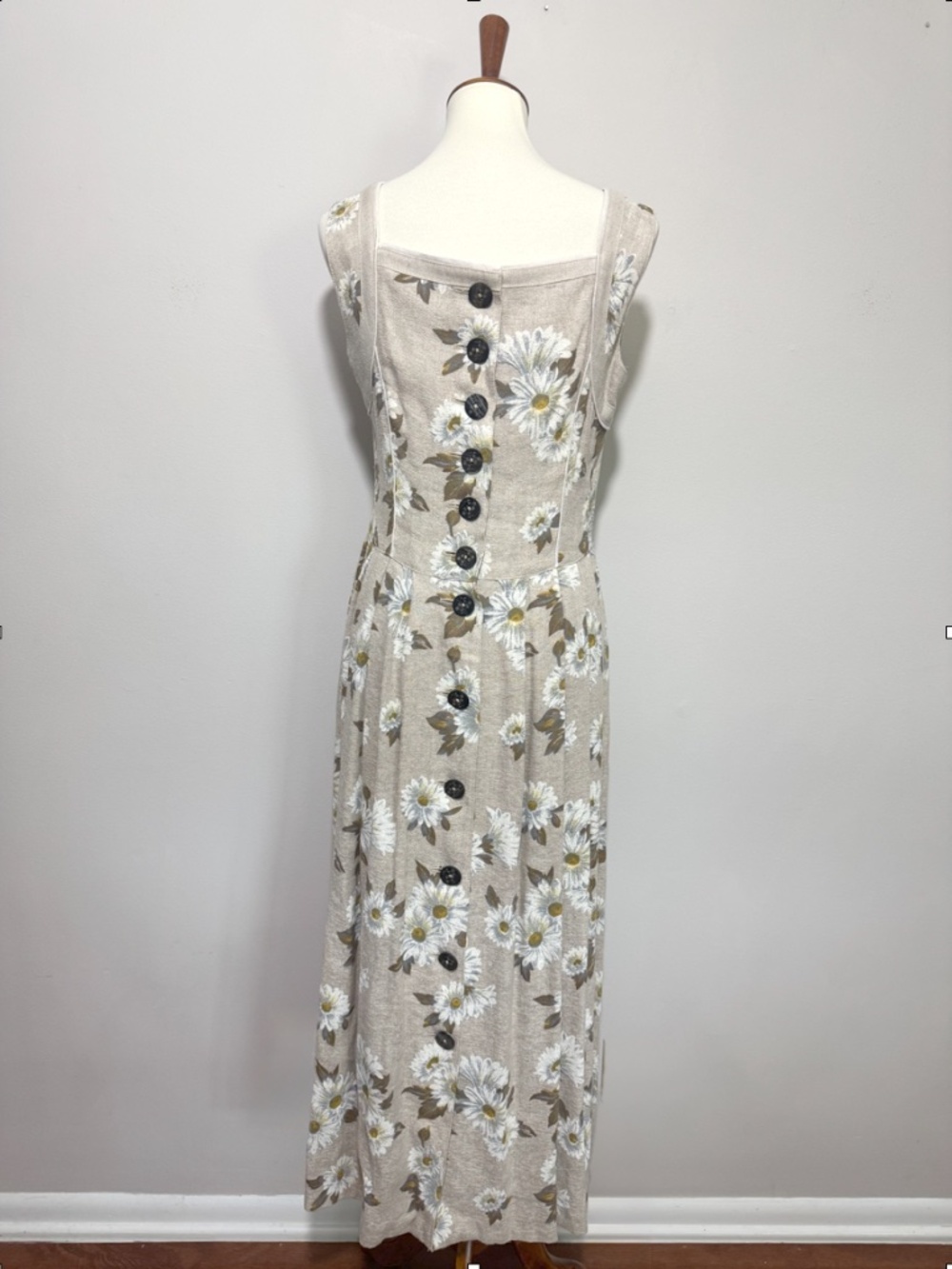 Vintage Julius Lang Flax Linen Blend Daisy Dress - Picture 8 of 15